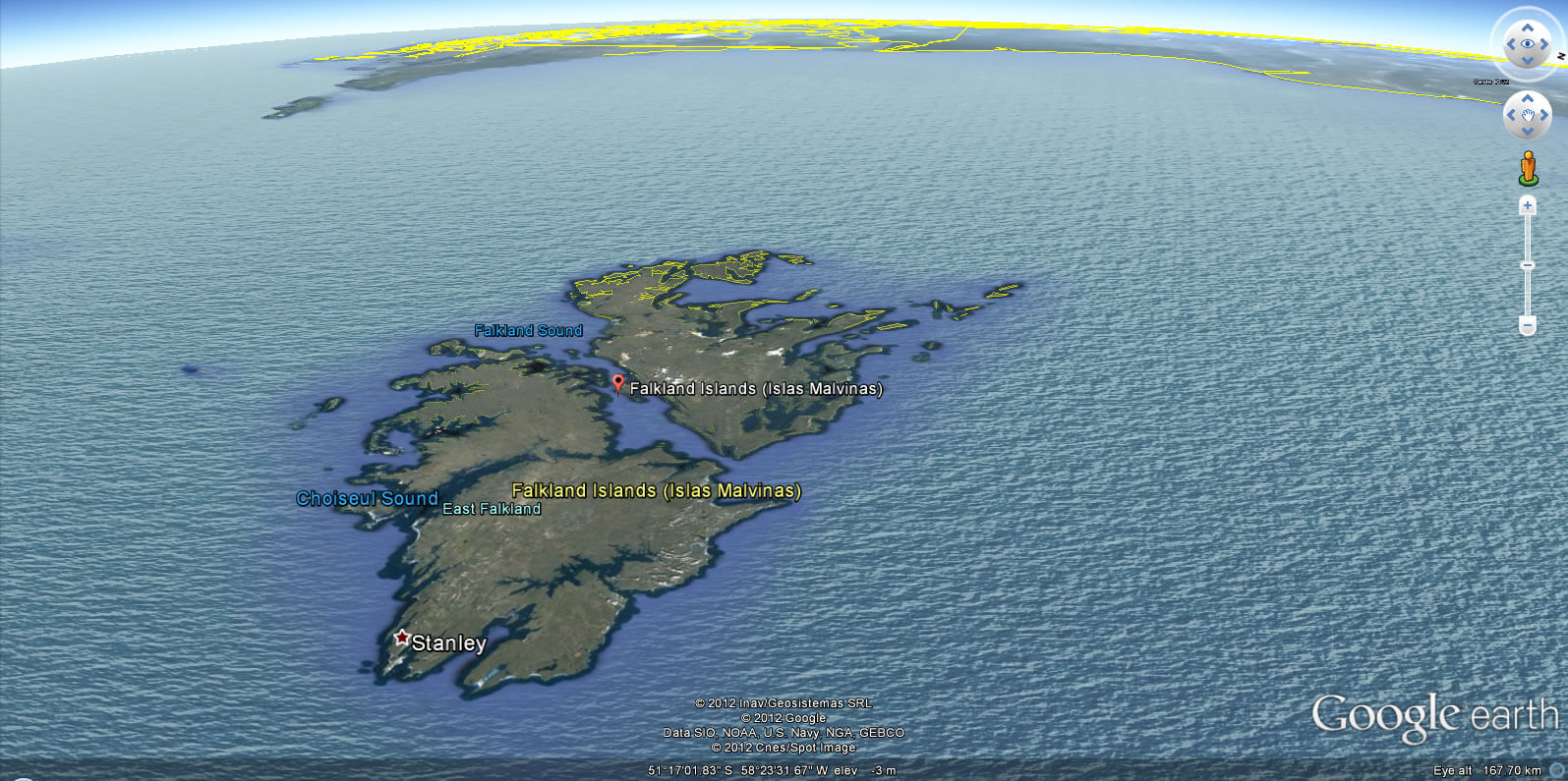 Falkland Islands Earth Map